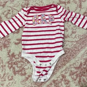 Gently used long sleeve stripe floral BABY GAP onesie 3-6 months